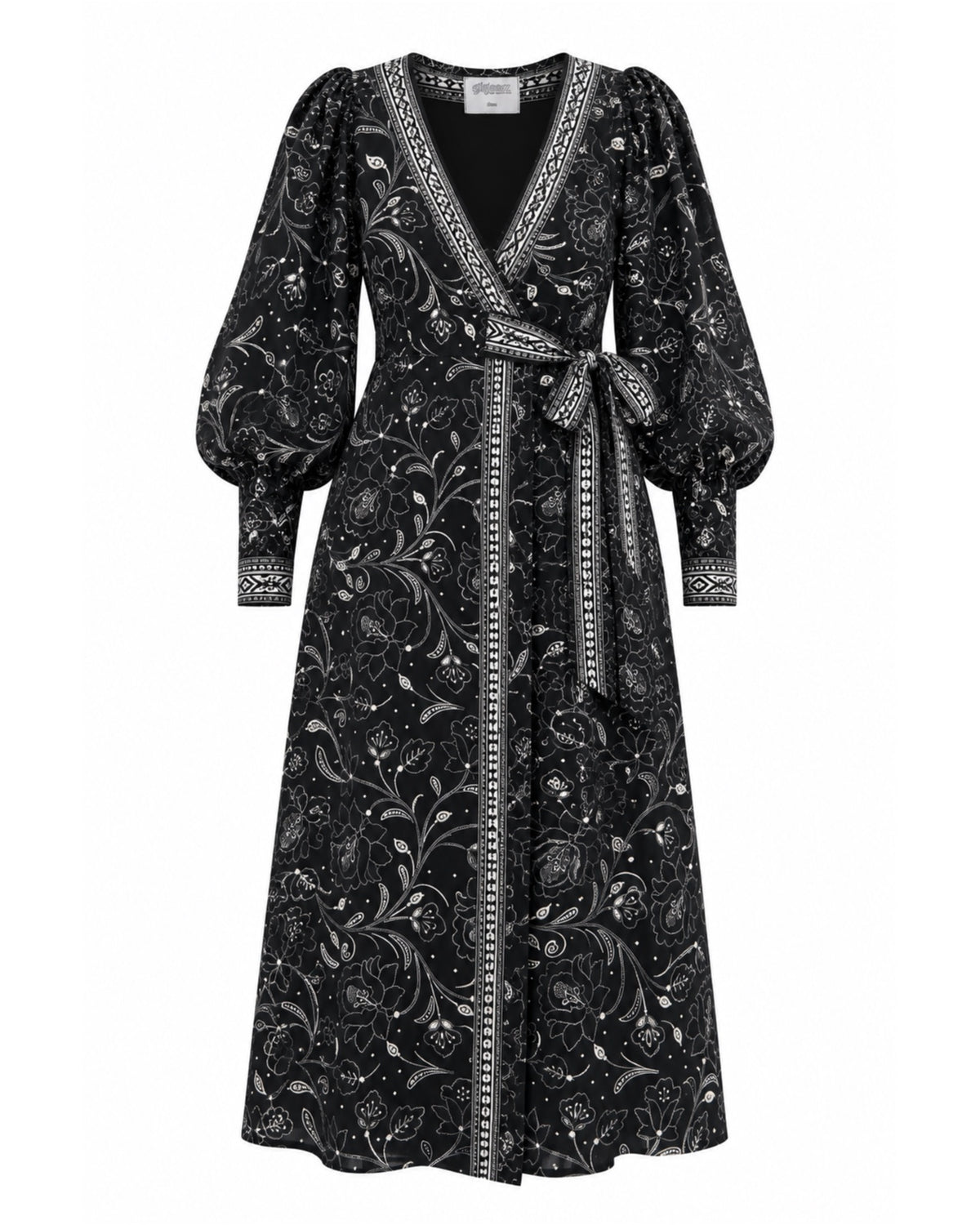 Daria Wrap Maxi Dress in black